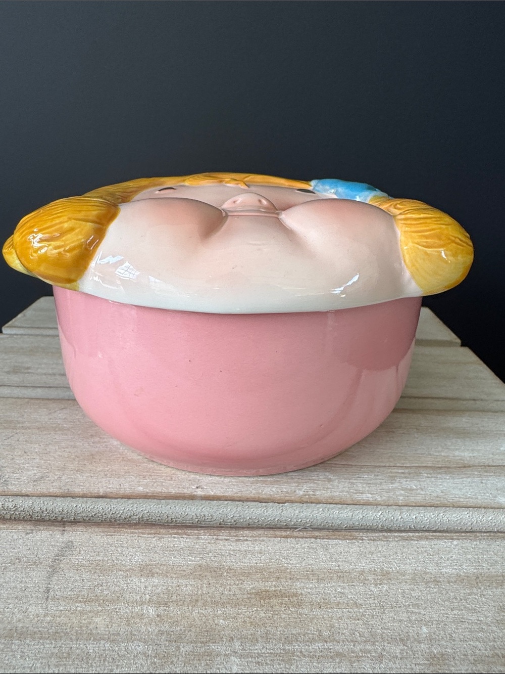 VTG 1982 Dolly Dingle Ceramic Trinket Box Covered Dish House of Global Art Japan - Picture 2 of 7
